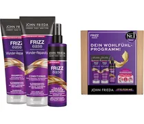 Haarpflege Frizz Ease Geschenkset Shampoo 250 ml + Conditioner 250 ml + Wundkur Spray 200 ml + MegRhythm Augenmaske