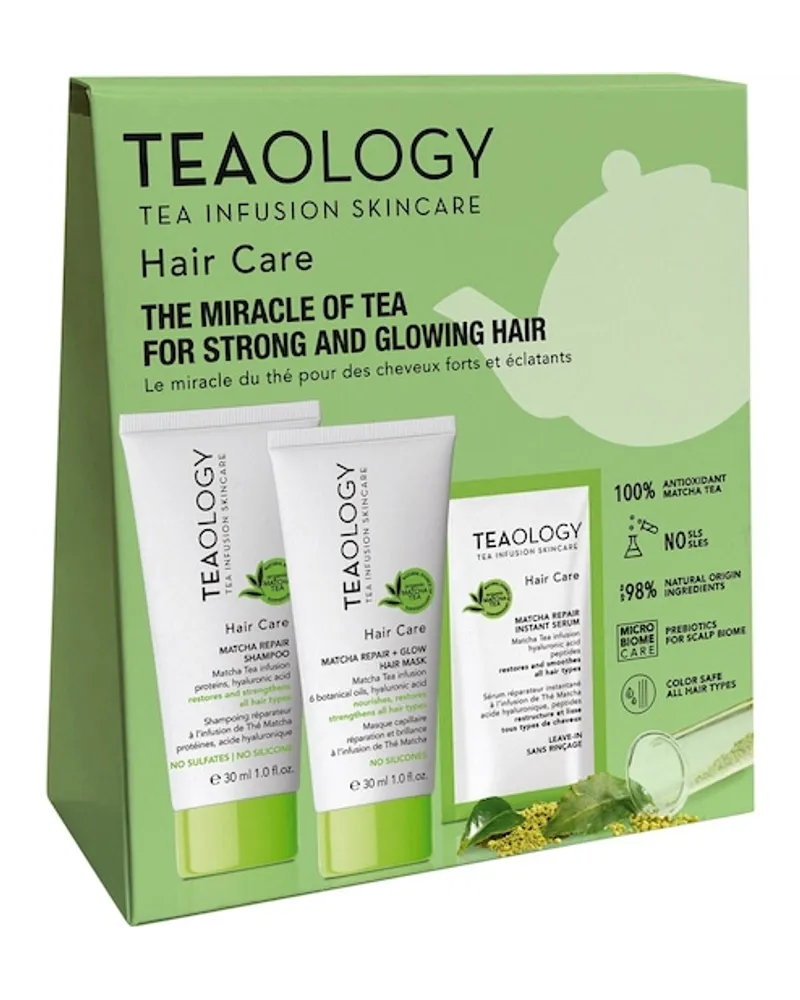 Tea Infusion Skincare Pflege Haarpflege Geschenkset Matcha Repair Shampoo 30 ml + Matcha Repair and Glow Hair Mask 30 ml + 1x Matcha Repair Instant Serum 