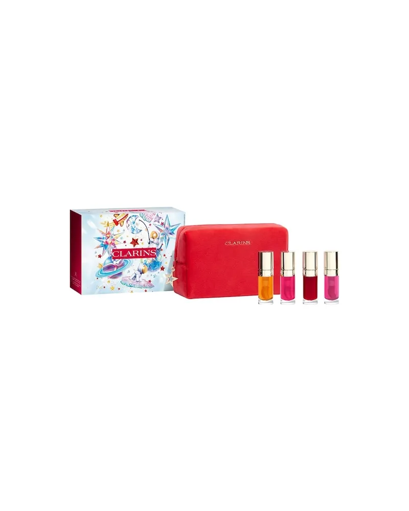 Clarins MAKEUP LippenLip Comfort Oil XMAS-Set Lip Comfort Oil 01 Lip Comfort Oil 02 Lip Comfort Oil 03 Lip Comfort Oil 04 Täschchen 