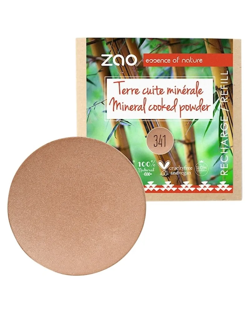 Zao Gesicht Mineral Puder Refill Cooked Powder Natural 345 Red Copper 
