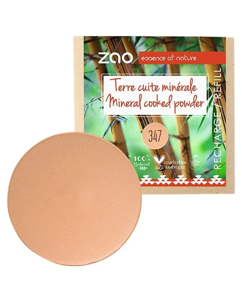 Zao Gesicht Mineral Puder Refill Cooked Powder Natural 345 Red Copper 