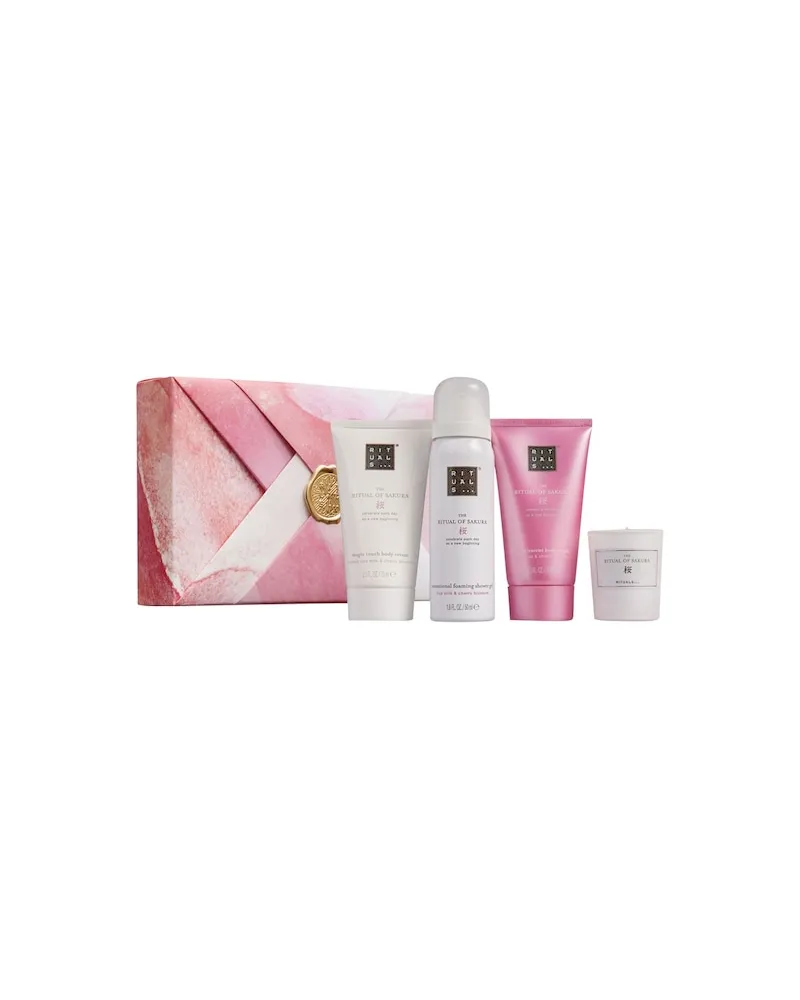 RITUALS Rituale The Ritual Of Sakura Geschenkset The Ritual of Sakura Foaming Shower Gel 50 ml + The Ritual of Sakura Body Scrub Cream 70 ml + The Ritual of Sakura Scented Candle 25 g + The Ritual of Sakura Body Cream 70 ml 