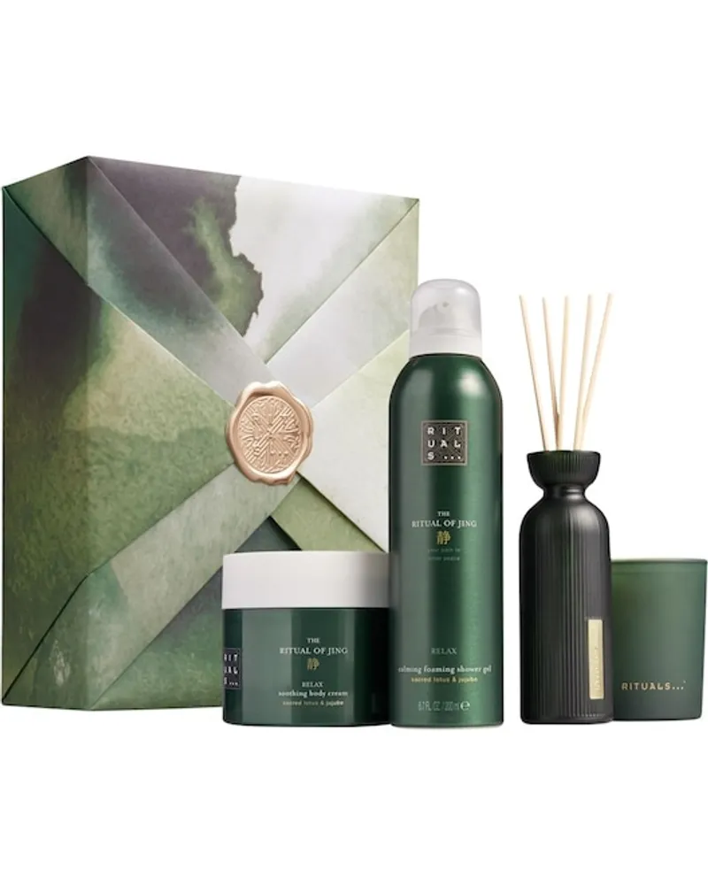 RITUALS Rituale The Ritual Of Jing Geschenkset Foaming Shower Gel 200 ml + Body Cream 200 ml + Scented Candle 140 gr + Mini fragrance Sticks 70 ml 