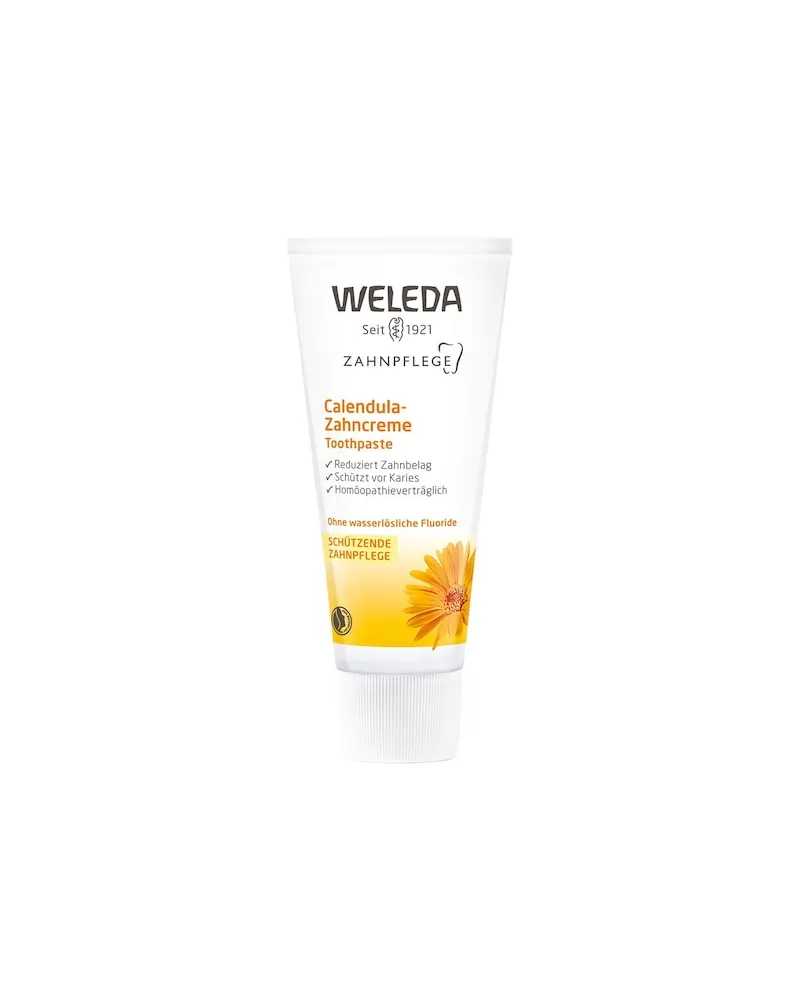 Weleda Gesichtspflege Zahn-und-MundpflegeMit mineralischem Putzkörper reinigt die Zähne sanft & gründlichCalendula-Zahncreme 59,47 € / 1 l 