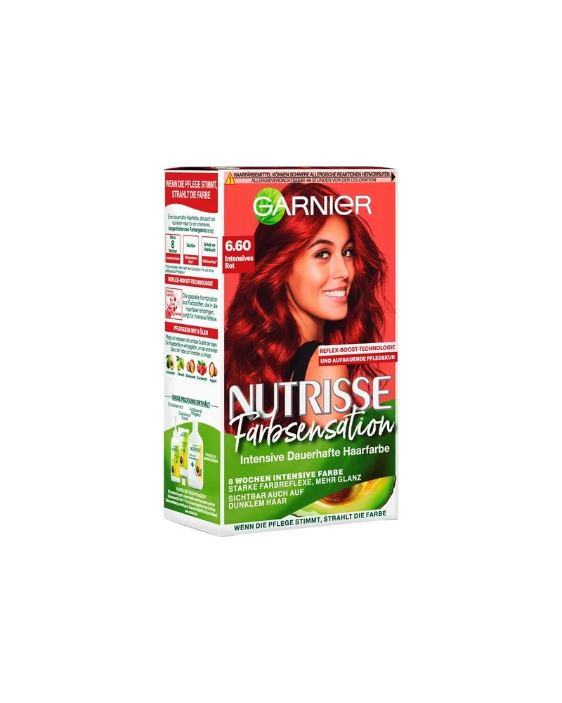 Garnier Haarfarben Nutrisse Intensive Dauerhafte Haarfarbe Farbsensation 6.60 Intensives Rot 