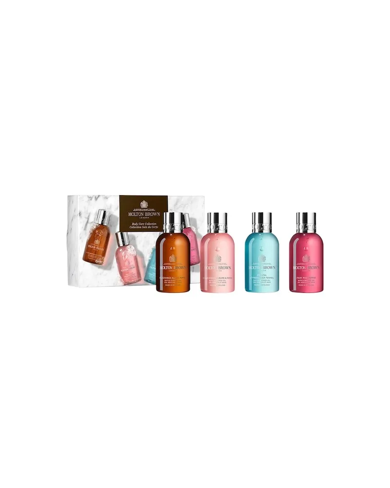 Molton Brown Molton-Brown Koerperpflege Bade-und-DuschgelBody Care Collection Woody & Floral Bath & Shower Gel Re-Charge Black Pepper Bath & Shower Gel Delicious Rhubarb & Rose Bath & Shower Gel Fiery Pink Pepper 100 ml (322,60 € / 1 l 