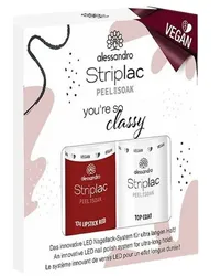 alessandro Nägel Striplac Peel Or Soak Sets Classy Set - Vegan Striplac Shade Lipstick Red 5 ml + Striplac Top Coat 5 ml 