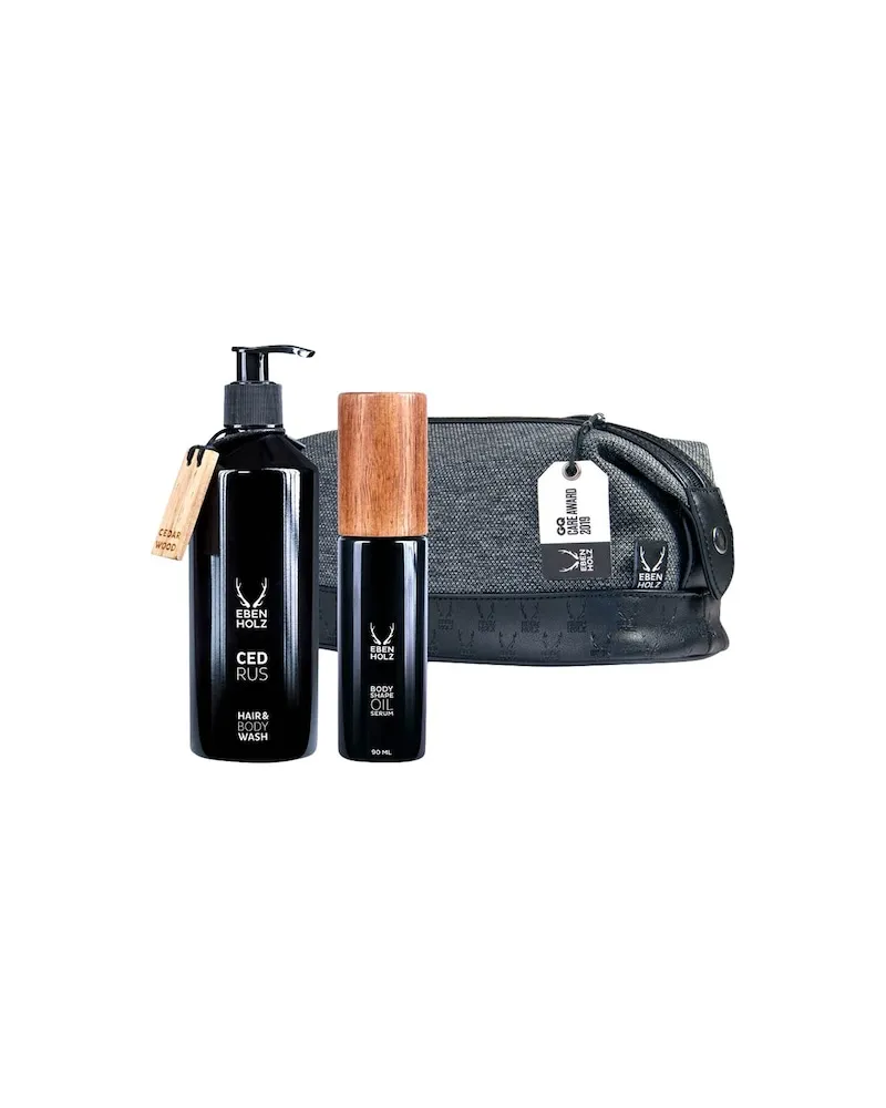 EBENHOLZ Skincare Ebenholz-skincare Herrenpflege KoerperpflegeGeschenkset Cedrus Hair & Body Wash 330 ml + Bodyshape Oil Serum 90 ml + Kulturtasche 99,00 
