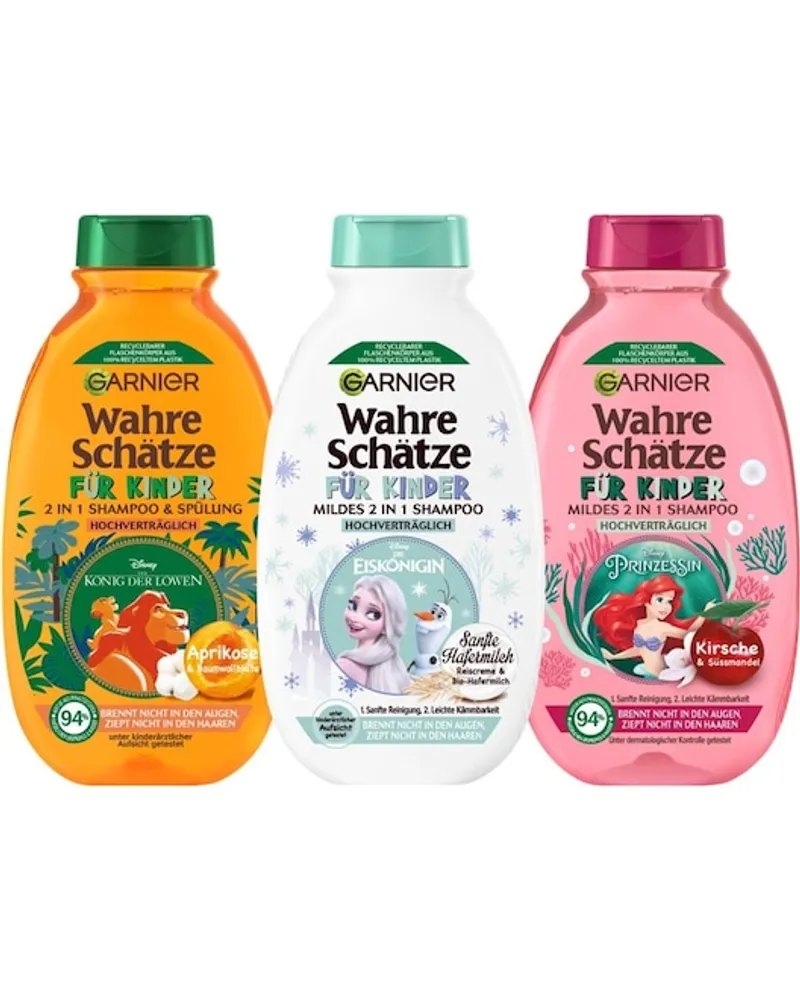 Garnier Wahre Schätze Wahre Schätze Geschenkset Mildes 2in1 Shampoo Der König der Löwen Mildes 2in1 Shampoo Die Eiskönigin + Mildes 2in1 Shampoo Prinzessin Ariell 