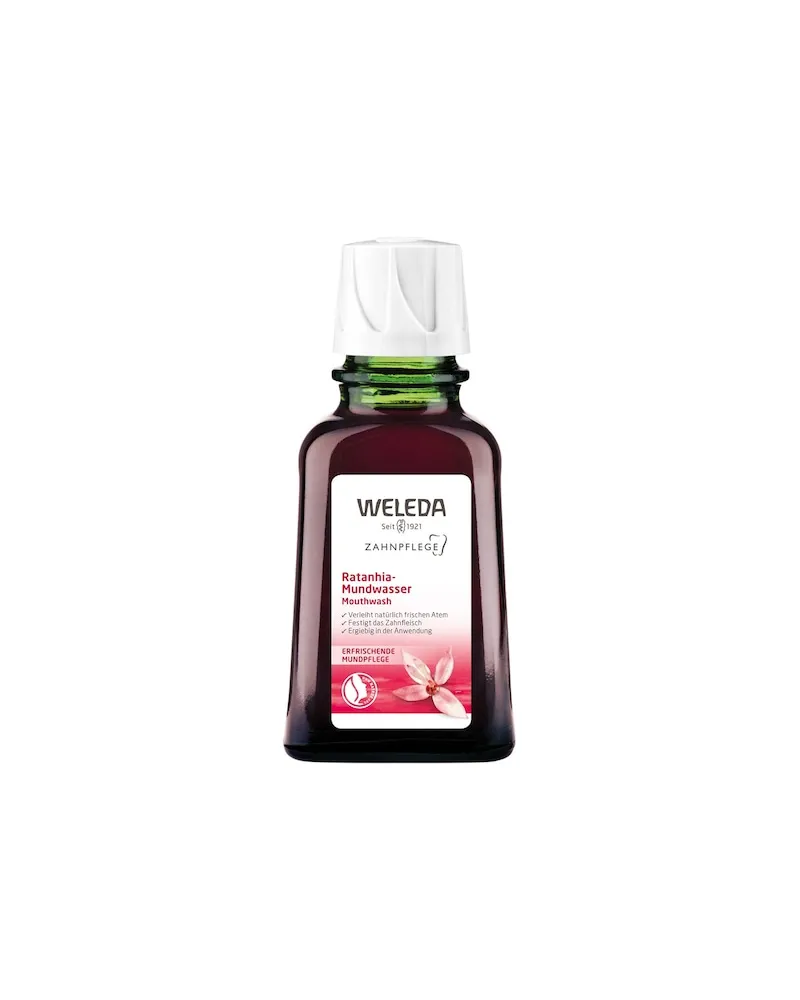 Weleda Gesichtspflege Zahn-und-MundpflegeStrafft das Zahnfleisch und verleiht natürlich frischen AtemRatanhia-Mundwasser 143,20 € / 1 l 