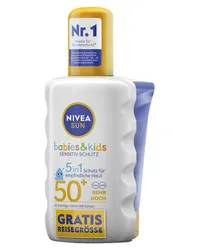 Nivea Sonnenpflege Kinder Sonnenschutz Geschenkset Sun Babies & Kids Sensitiv Schutz LSF 50+ 200 ml + Sun Schutz und Pflege to go LSF 30 50 ml 