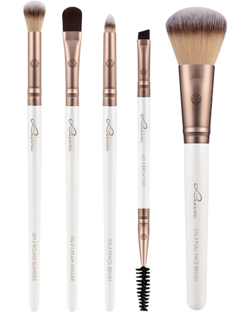 Luvia Cosmetics Pinsel Pinselset Prime Vegan Daily Selection Round Blender + Pencil Brush + Full Face Brush + Cream Shader + Duo Brow Brush 