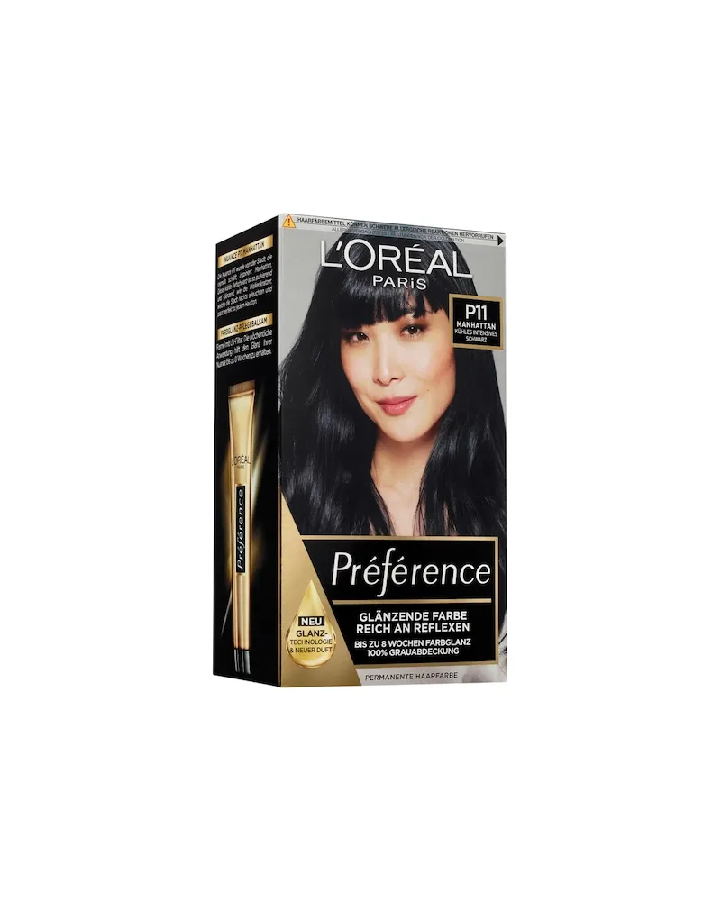 L'Oréal Haarfarbe Collection Préférence Permanente Glänzende Farbe P11 Manhattan/Kühles Intensives Schwarz 