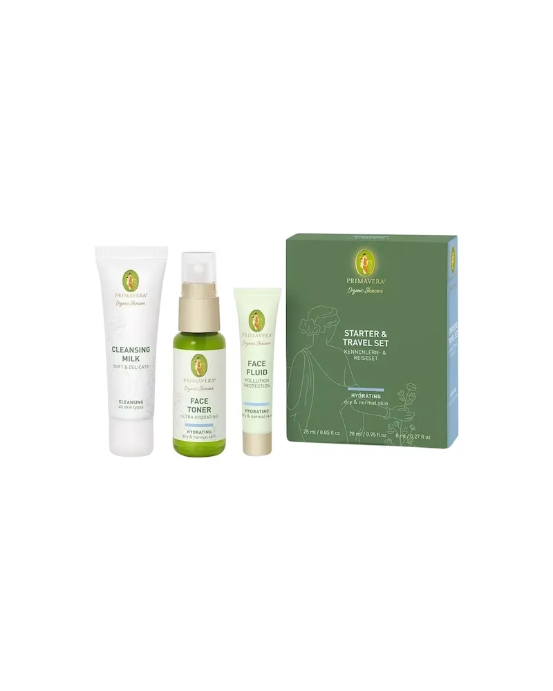 Primavera Gesichtspflege HydratingHydratingStarter & Travel Set Cleansing Milk Soft & Delicate 25 ml + Face Toner Ultra Hydrating 28 ml + Face Fluid Pollution Protection 8 ml 15,90 