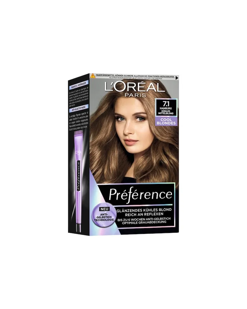L'Oréal LOreal-Paris Haarfarbe-Collection PreferenceCool Blondes Haarfarbe 7.1 Hamburg/Kühles Mittelblond 9,99 