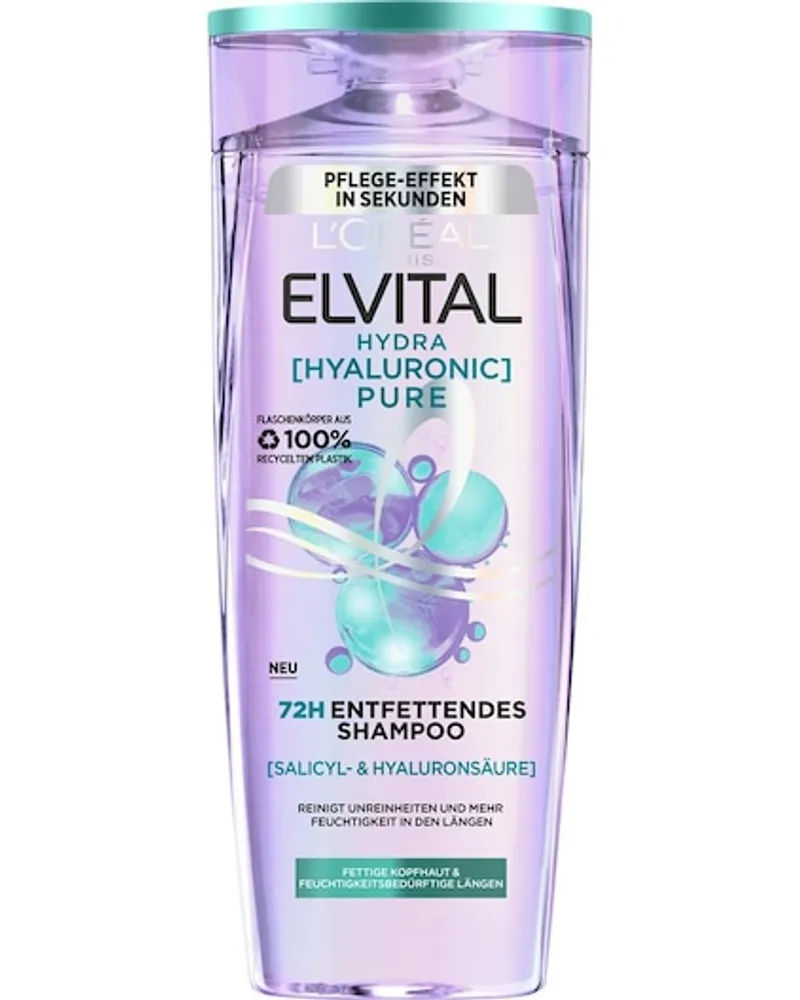 L'Oréal Haarpflege Collection Elvital Hydra Hyaluronic Pure 72H Entfettendes Shampoo 