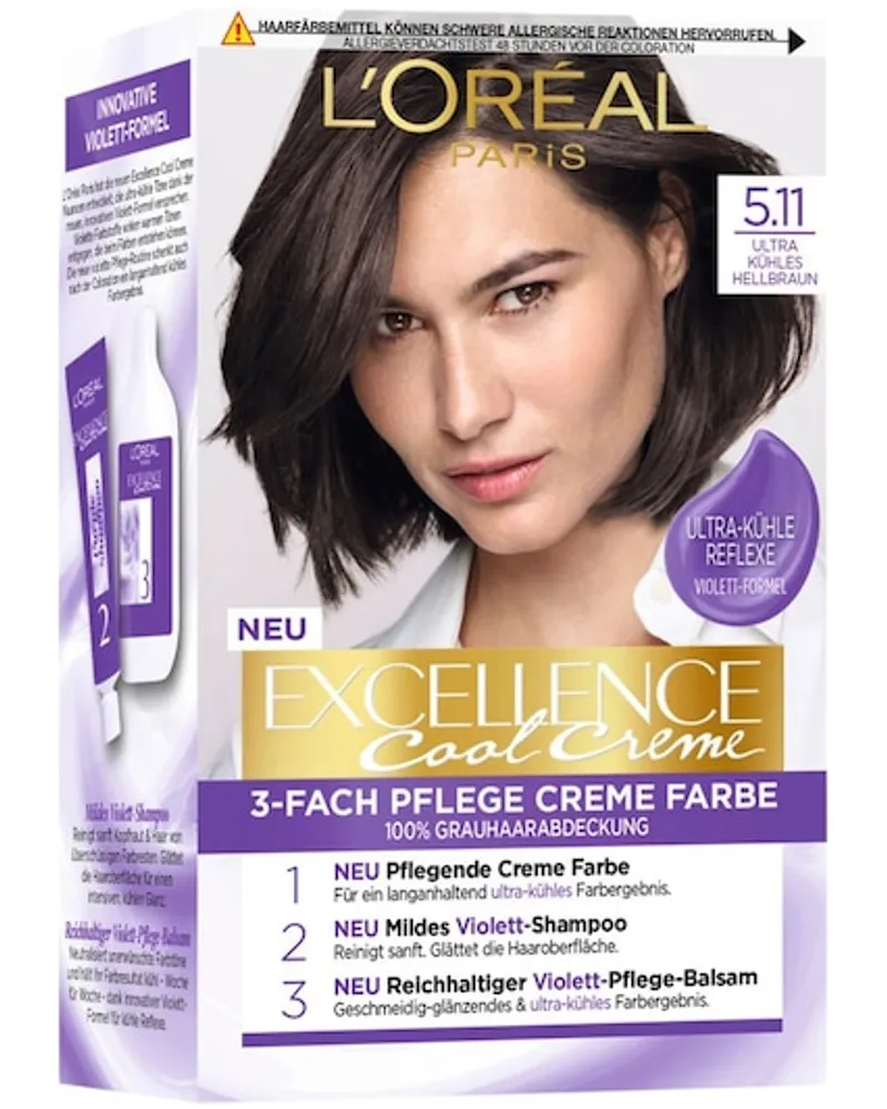 L'Oréal Haarfarbe Collection Excellence Creme Cool Creme Haarfarbe 6.11 Ultra kühles Dunkelblond 