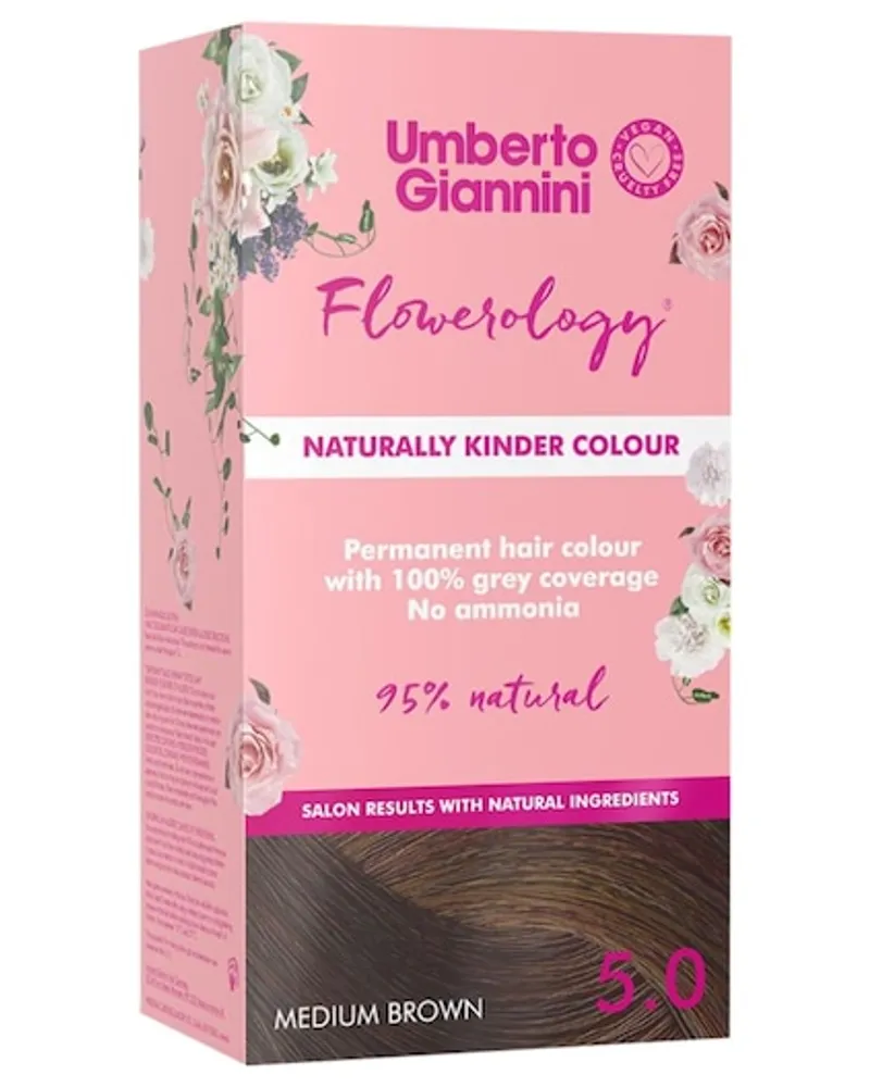 Umberto Giannini Collection Flowerology Vegan Permanent Hair Colour Medium Brown 5.0 