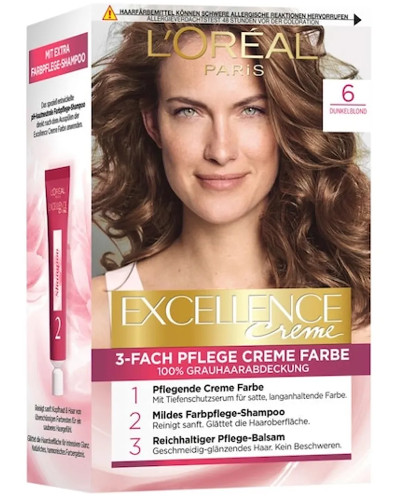 L'Oréal Haarfarbe Collection Excellence Creme 3-Fach Pflege Creme Farbe 5.5 Schokobraun 