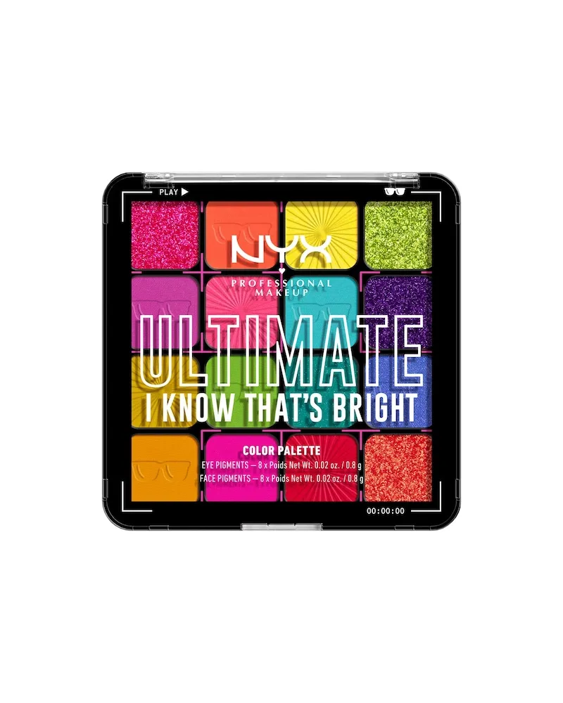 NYX Cosmetics Augen Make-up Lidschatten Ultimate Shadow Palette I Know That's Bright 