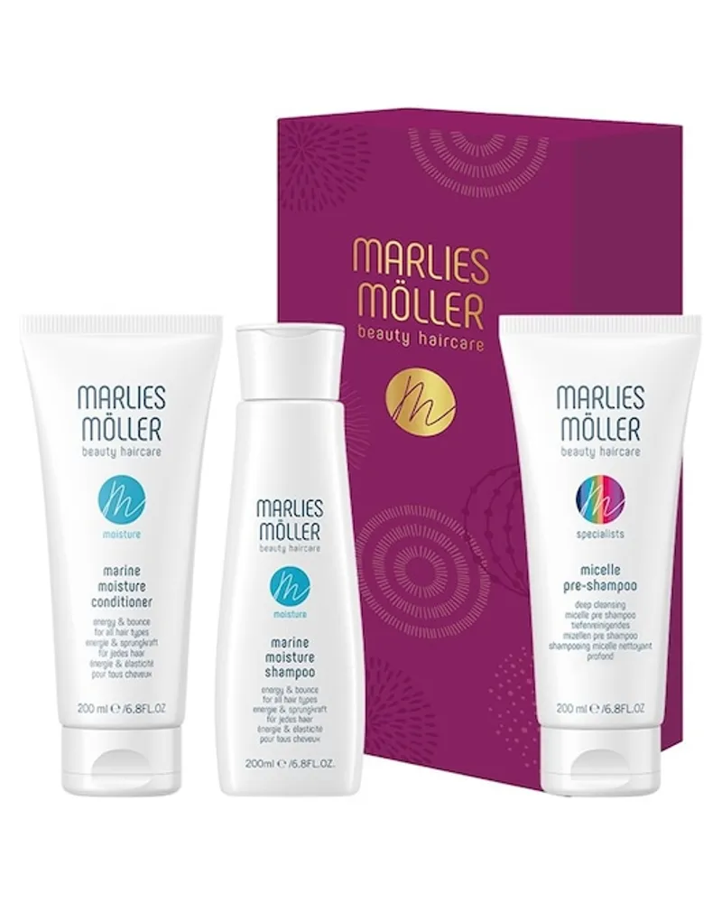 Marlies Möller Beauty Haircare Marine Moisture Geschenkset Marine Moisture Shampoo 200 ml + Marine Moisture Conditioner 200 ml + Micelle Pre-Shampoo 200 ml 