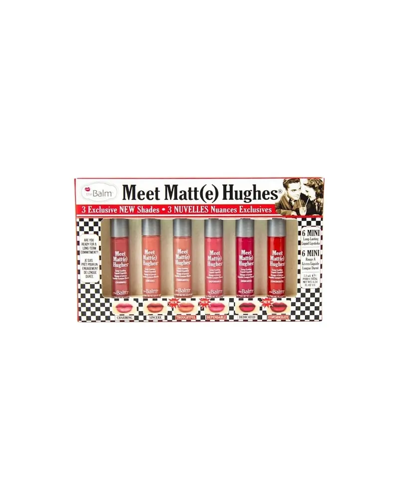 the Balm The-Balm Lippen LipstickMeetMatteHughes Vol.14 Long Lasting Liquid Lipsticks Charming 1.2 ml + Sincere 1.2 ml + Thoughful 1.2 ml + Dependable 1.2 ml + Dedicated 1.2 ml + Considerate 1.2 ml 29,00 