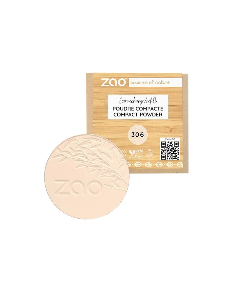 Zao Gesicht Mineral-PuderRefill Compact Powder 306 Porcelain 