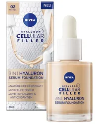 Nivea Gesichtspflege Make-up 3in1 Hyaluron Serum Foundation 02 Mittel 796,00 € / 1 l 