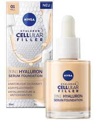 Nivea Gesichtspflege Make-up 3in1 Hyaluron Serum Foundation 02 Mittel 796,00 € / 1 l 