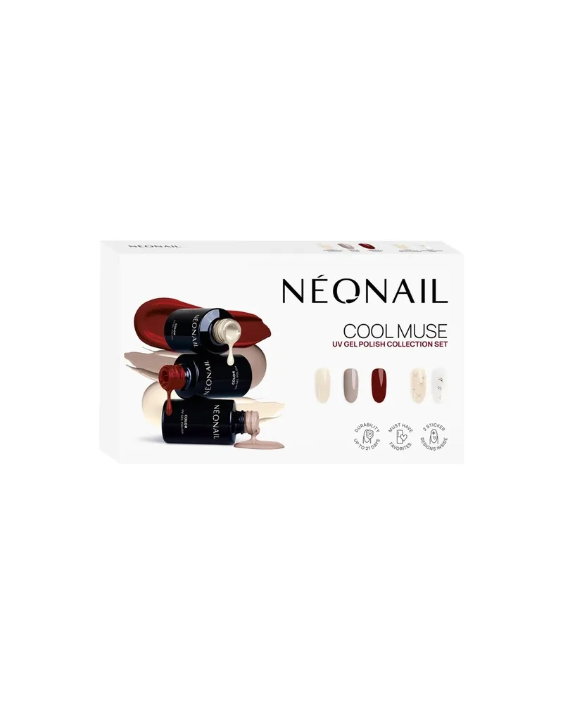 NeoNail Naegel Farbige-UV-NagellackeCool Muse Collection Set UV Nagellack Days Without Pressure 3 ml + UV Nagellack Muted Taupe 3 ml + UV Nagellack Cranberry Charm 3 ml + Nail Stickers Metallic Silver 24,99 