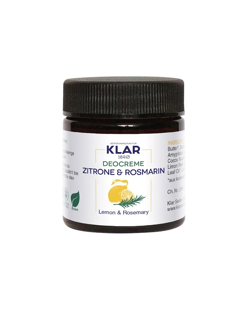 Klar Seifen Klar-Seifen Pflege Feste-DeocremeZitrone & Rosmarin 316,67 € / 1 l 