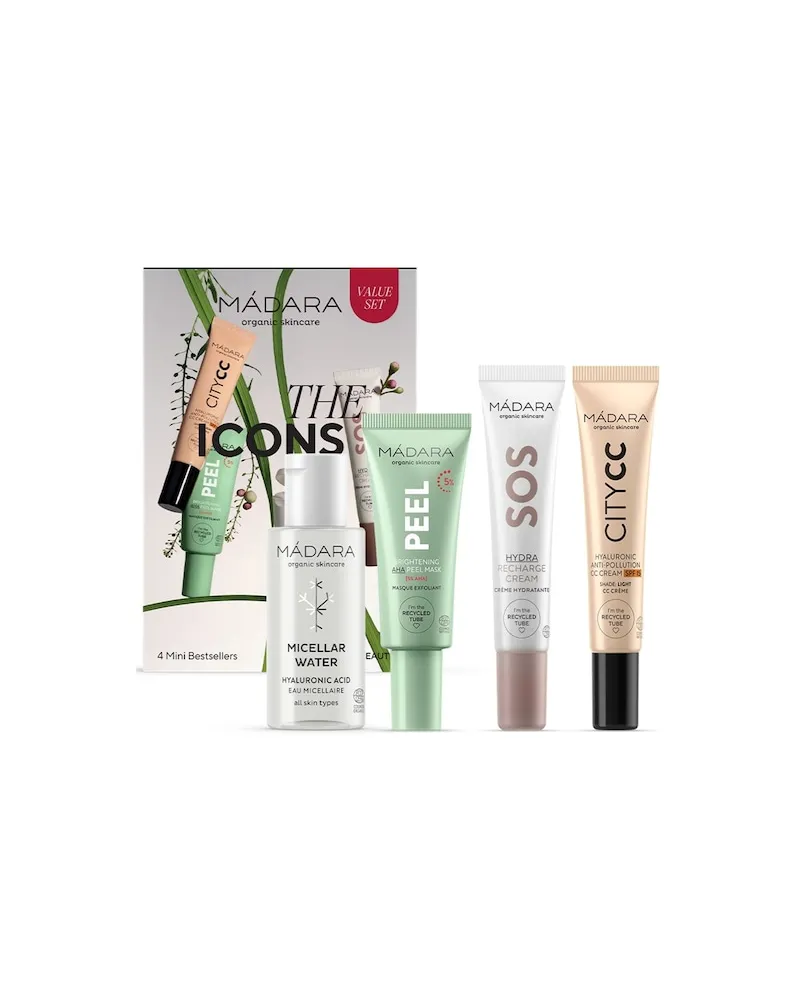 MÁDARA MADARA Gesichtspflege GeschenksetLightGeschenkset Mizellenwasser 50 ml + Aufhellende AHA Peeling Maske 17 ml + SOS Hydra Recharge Gesichtscreme 20 ml + City CC Hyaluronic Anti-Pollution CC Creme LSF 15 15 ml 132,94 € / 1 l 