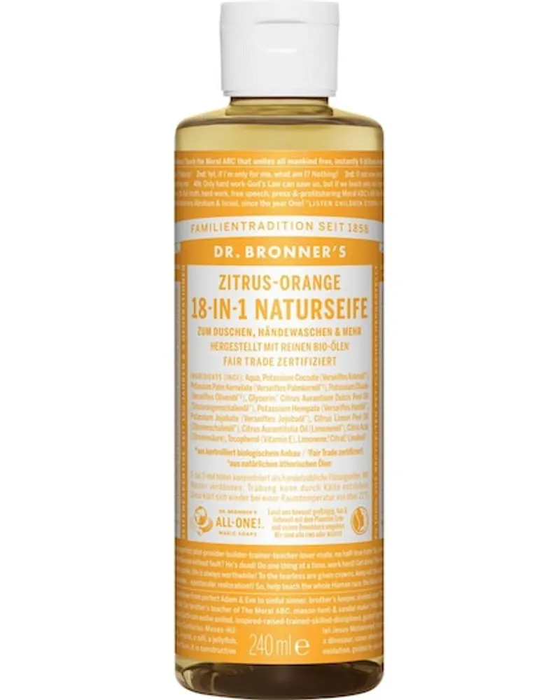 Dr. Bronner's Pflege Flüssigseifen Zitrus-Orange 18-in-1 Naturseife 