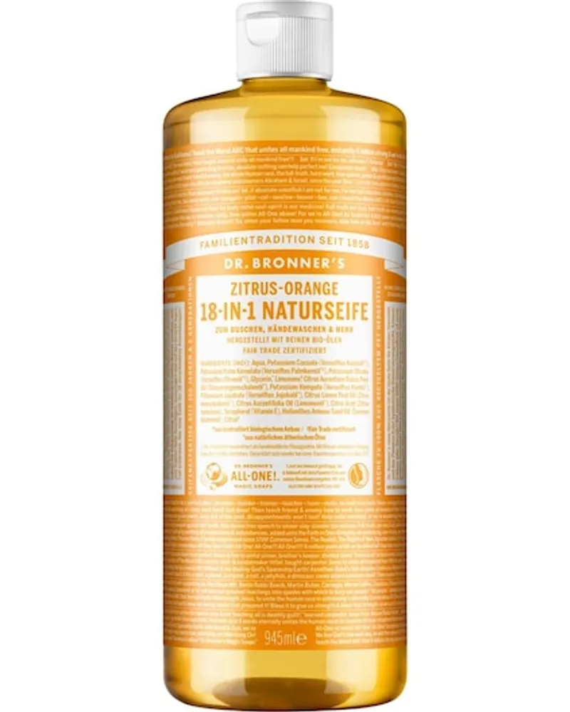 Dr. Bronner's Pflege Flüssigseifen Zitrus-Orange 18-in-1 Naturseife 