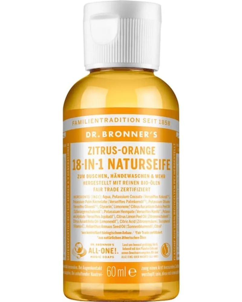 Dr. Bronner's Pflege Flüssigseifen Zitrus-Orange 18-in-1 Naturseife 