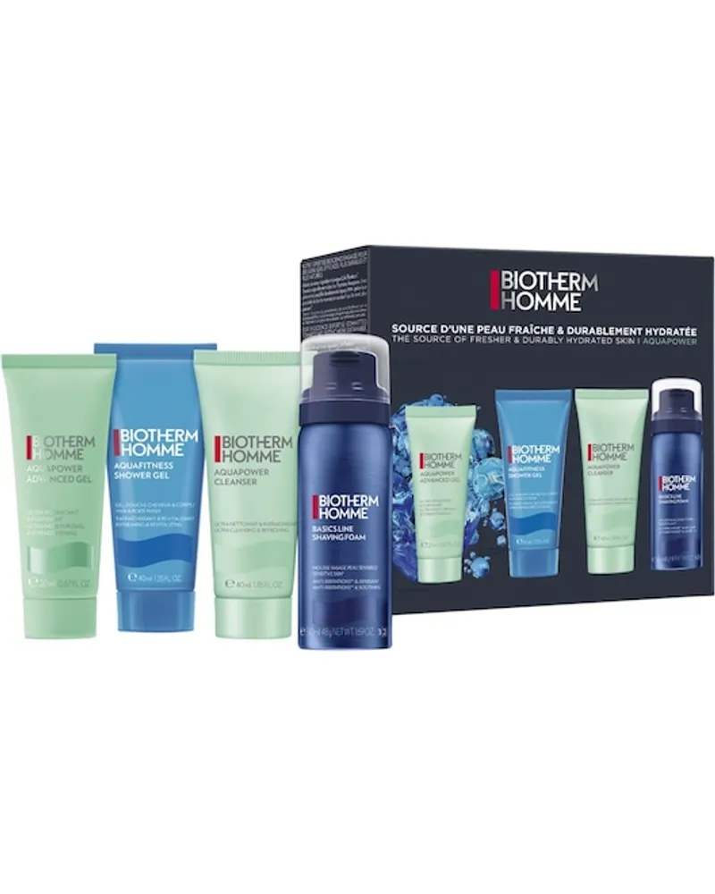 Biotherm Biotherm Homme Aquapower Geschenkset Aquapower Advanced Gel 20 ml + Aquafitness Shower Gel 40 ml + Aquapower Cleanser 40 ml + Basics Line Shaving Foam 50 ml 