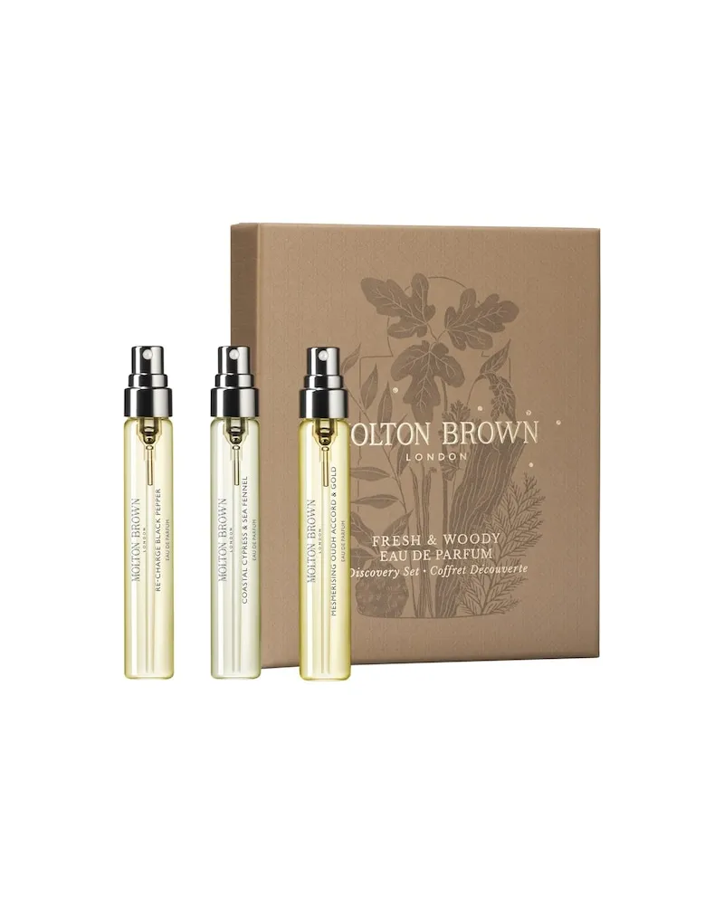 Molton Brown Molton-Brown Duefte HerrenduefteWoody & Aromatic Eau de Parfum Discovery Set Re-charge Black Pepper 7.5 ml + Coastal Cypress & Sea Fennel 7.5 ml + Mesmerising Oudh Accord & Gold 7.5 ml 
