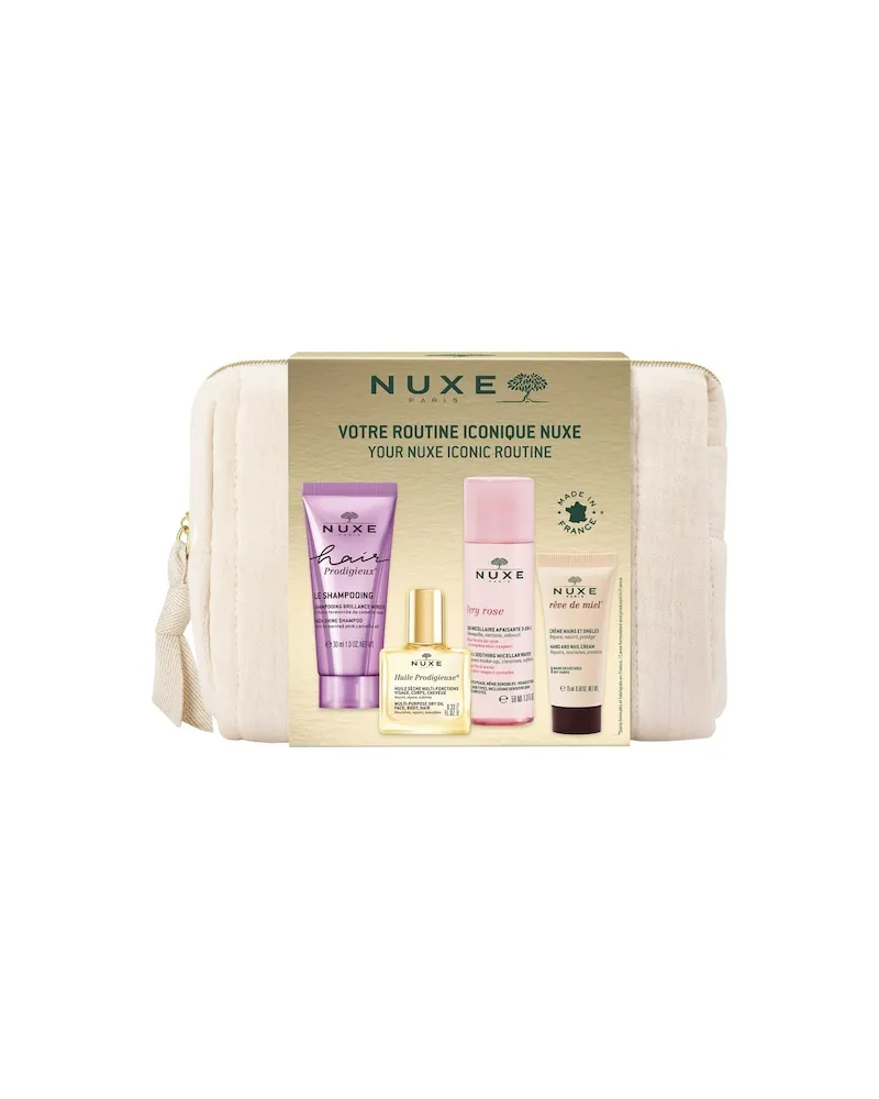 Nuxe Huile Prodigieuse Huile Prodigieuse Geschenkset VERY ROSE Beruhigendes 3-in-1 Mizellen-Reinigungswasser 50 ml + HAIR PRODIGIEUX® Glanz-Shampoo 30 ml + HUILE PRODIGIEUSE® Multifunktionales Trockenöl 10 ml + REVE DE MIEL Hand- und Nagelcreme 15 ml 