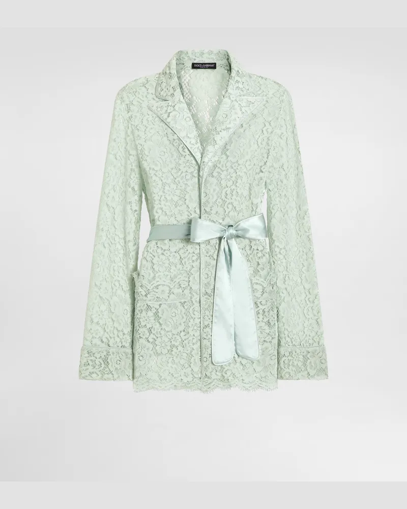 Dolce & Gabbana Lace Vanity Shirt - Frau Blusen Und Tops Grün Spitze Grün