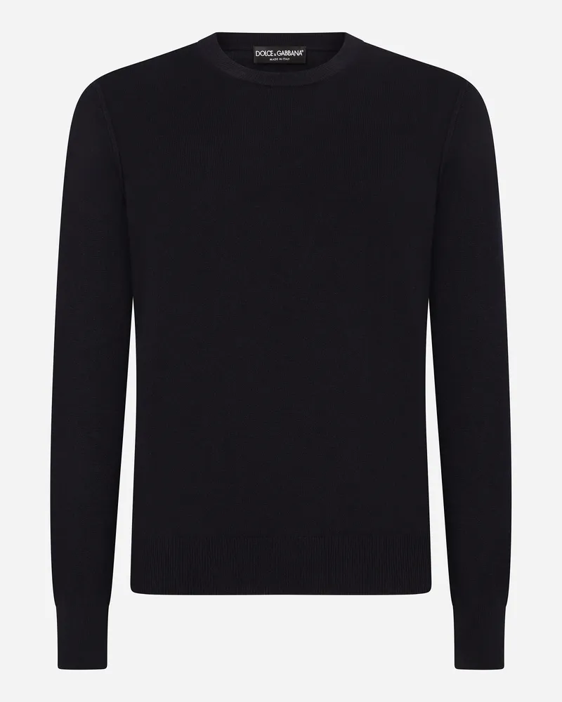 Dolce & Gabbana Kaschmirpullover Mit V-ausschnitt - Mann Strickwaren Blau Grau