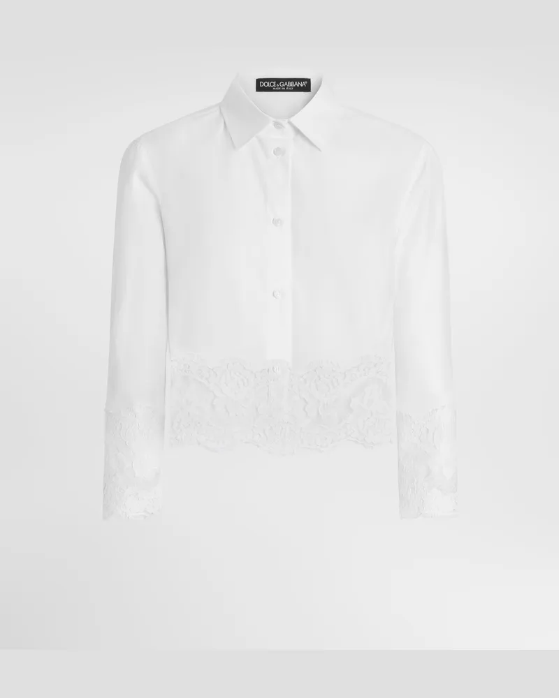 Dolce & Gabbana Hemd Aus Popeline - Frau Collection Wei Black