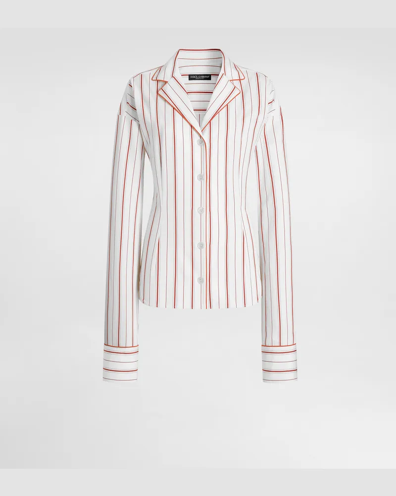 Dolce & Gabbana Striped Poplin Shirt - Frau Blusen Und Tops Mehrfarbig Mehrfarbig