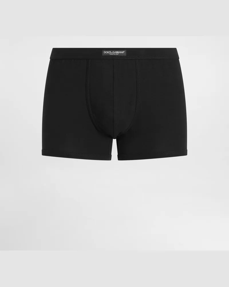 Dolce & Gabbana Regular Boxer - Mann Unterwäsche Und Loungewear Schwarz Baumwolle Schwarz