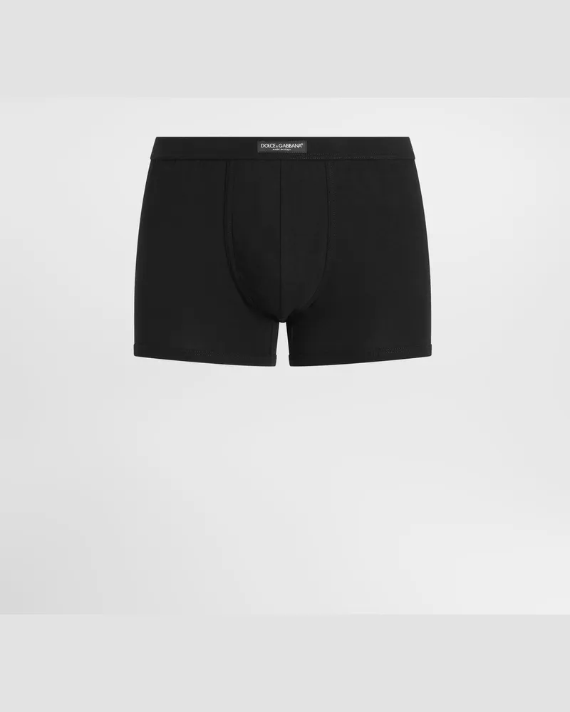 Dolce & Gabbana Regular Boxer - Mann Unterwäsche Und Loungewear Schwarz Baumwolle Schwarz