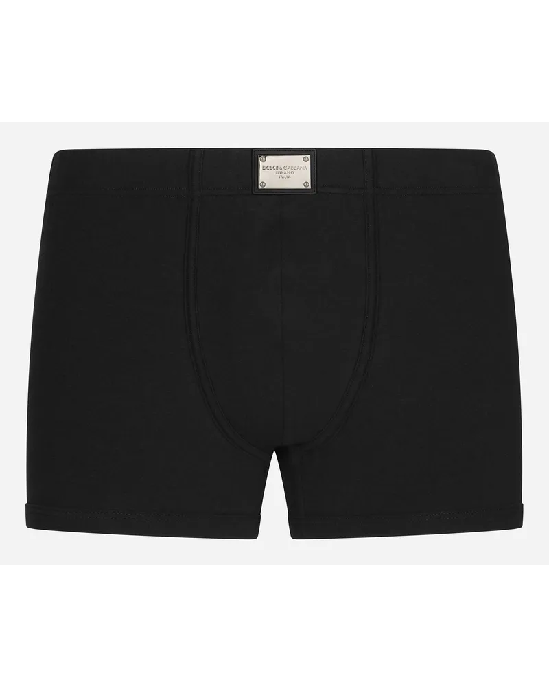 Dolce & Gabbana Two Way Stretch Boxers With Logo Tag Schwarz