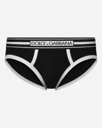 Dolce & Gabbana Midi-Slip bielastischer Baumwolljersey Schwarz