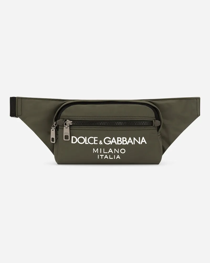 Dolce & Gabbana Kleine Gürteltasche aus Nylon Grün