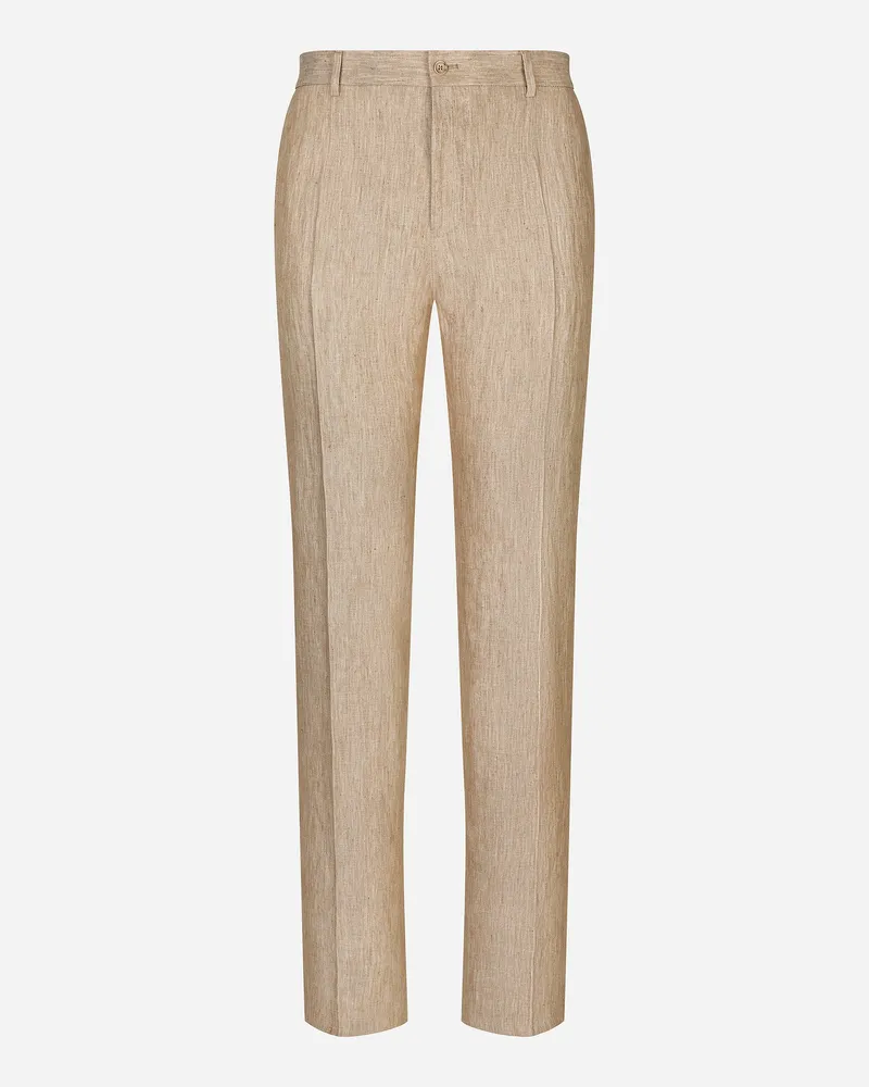 Dolce & Gabbana Klassische Hose aus Leinen Mehrfarbig