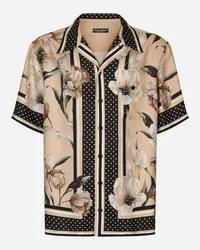 Dolce & Gabbana Hawaiihemd aus Seidentwill Blumenprint Drucken