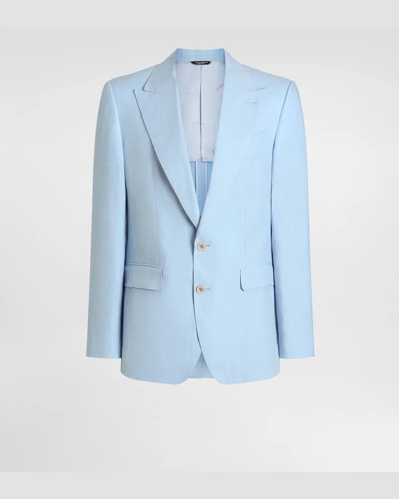 Dolce & Gabbana Sicilia Single-breasted Linen Jacket - Mann Anzüge Und Blazer Hellblau Leinen Azure